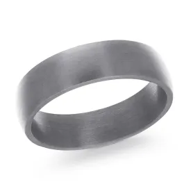 6MM Grey Tantalum Men's Ring Size, Size 10.0