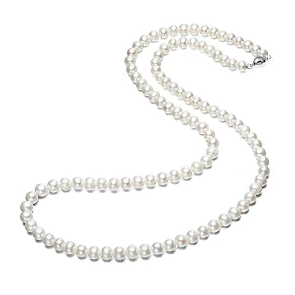 AA Grade 7mm White Freshwater Pearl Necklace for Women