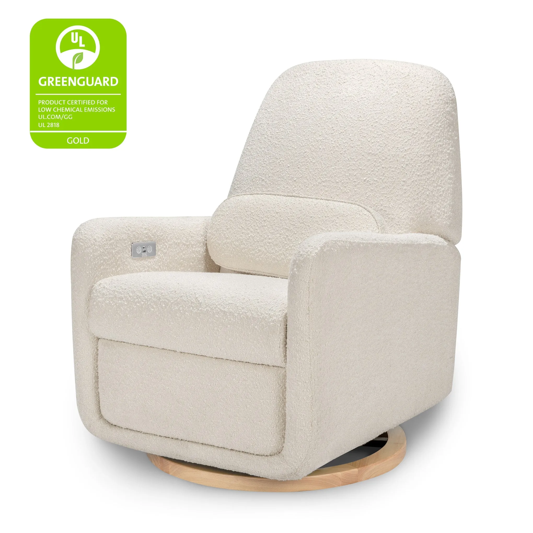 Arc Electronic Recliner and Swivel Glider in Boucle with USB port