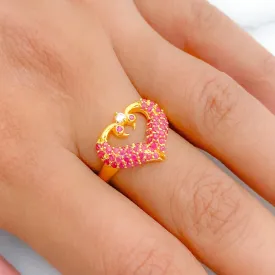 Beautiful Peacock Heart Ring