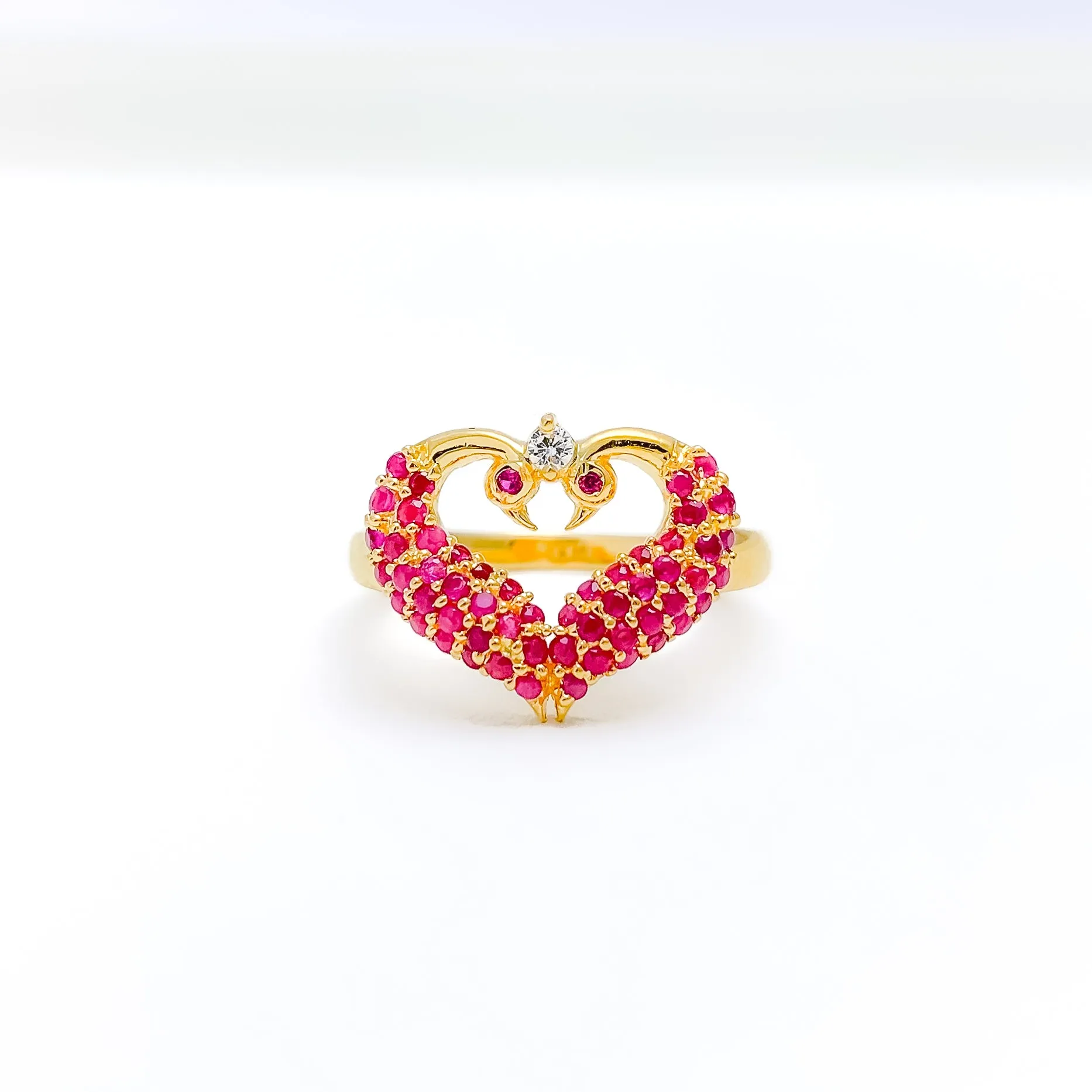 Beautiful Peacock Heart Ring