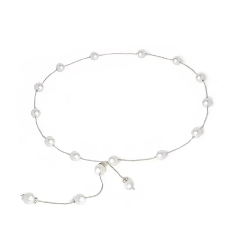 BerriesJam - 2024Pearl Waist Metal Chain Belt