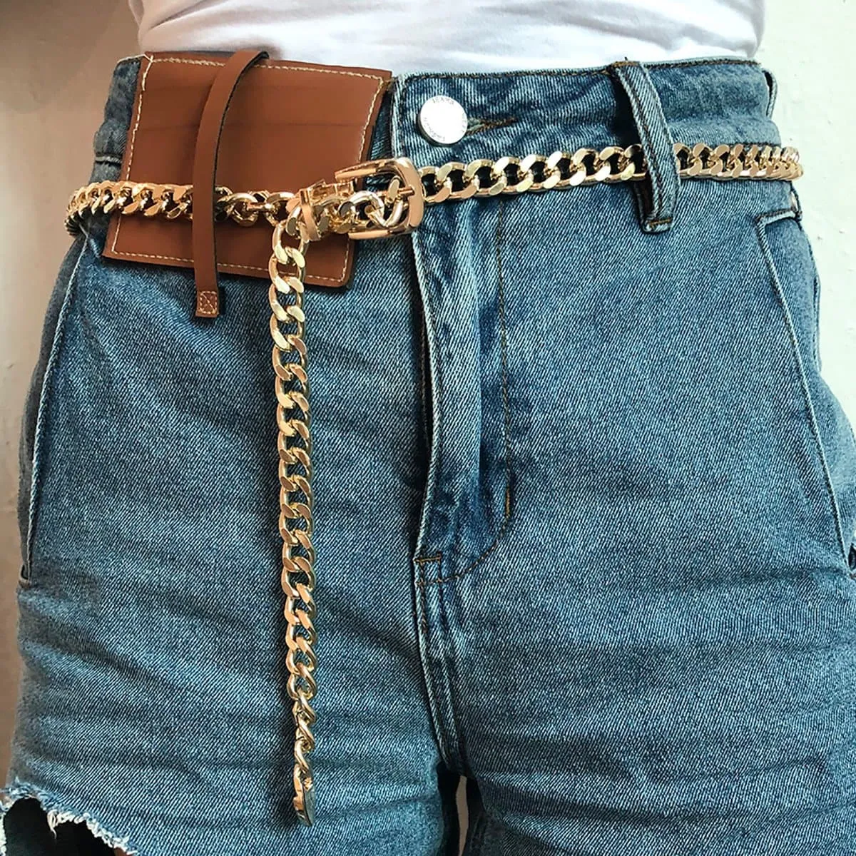 BerryBetty - Buckle solid waist chain