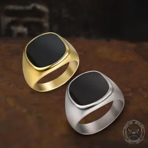 Black Epoxy Stainless Steel Minimalist Ring