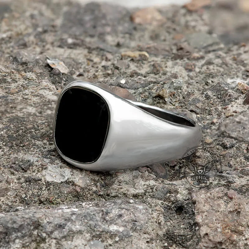 Black Epoxy Stainless Steel Minimalist Ring