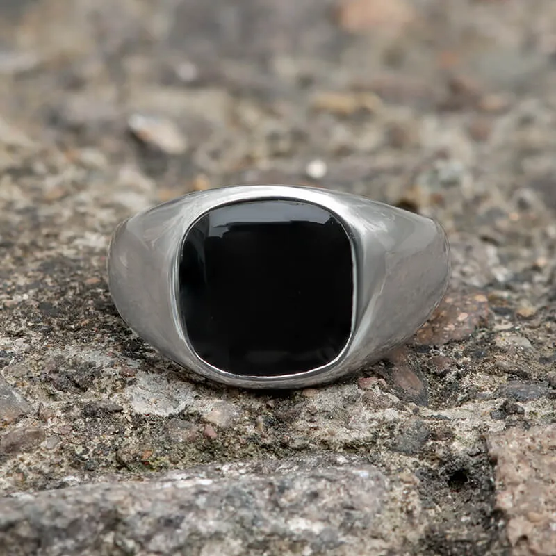 Black Epoxy Stainless Steel Minimalist Ring