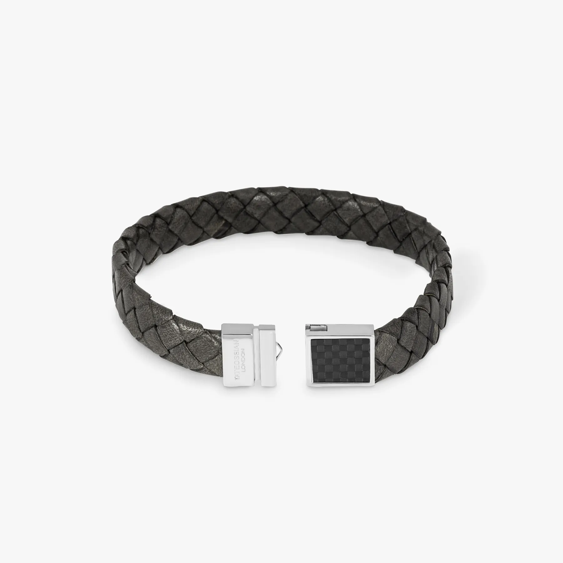 Black Stainless Steel Braided Carbon Woven Bracelet