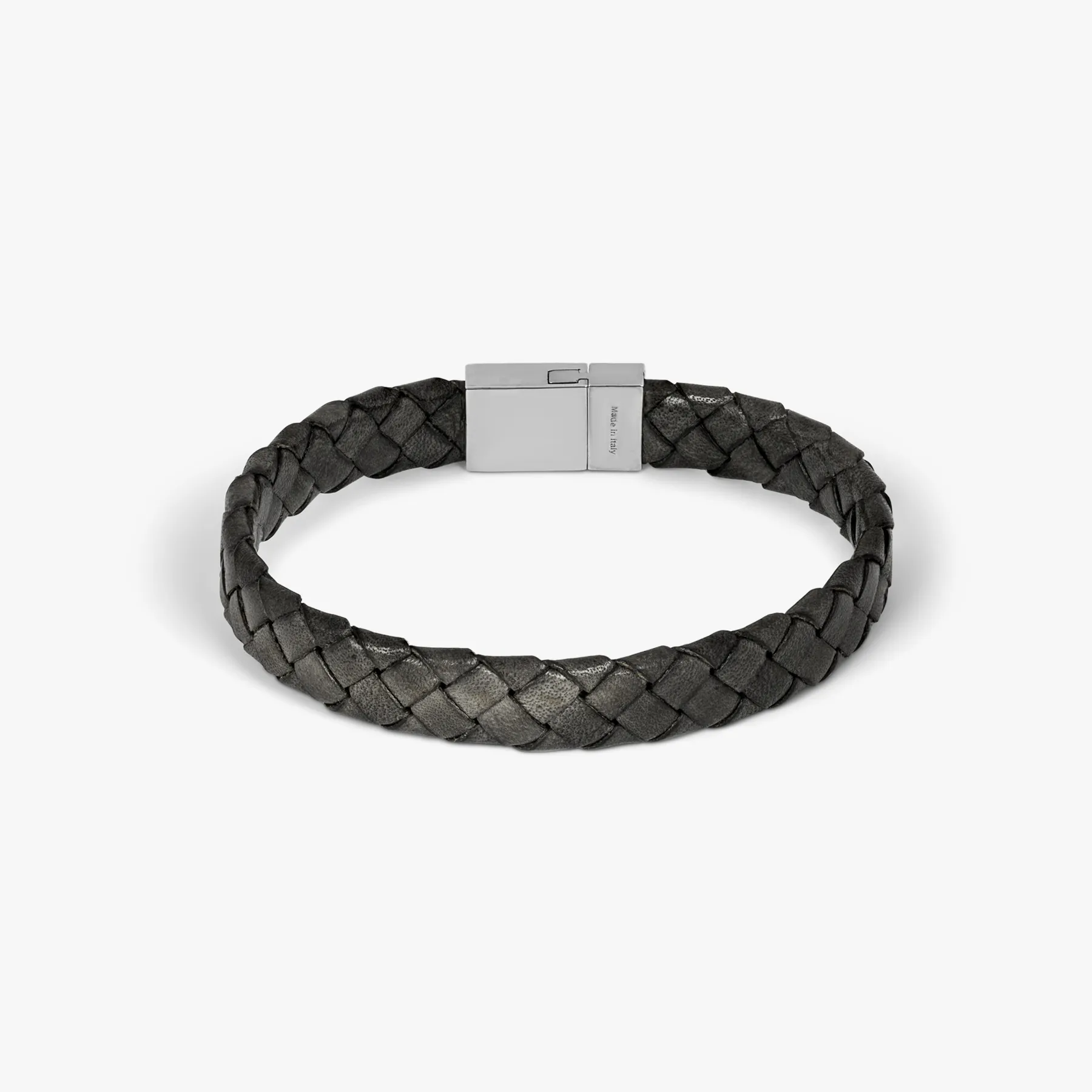 Black Stainless Steel Braided Carbon Woven Bracelet