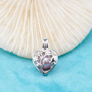 C030095 sterling silver Freshwater pearl cage pendant necklace jewelry locket for pearl party