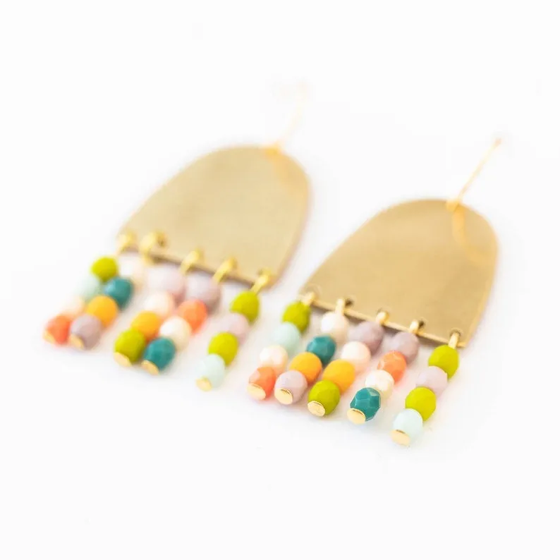 Colorful Fringe Earrings- WS