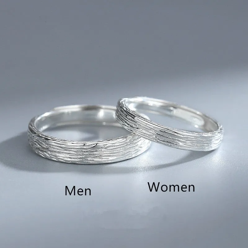 DEANWANGKT Sterling Silver Angel And Devil Couple Rings Wing Feather Opening Rings For Women Men Lovers Party Jewelry