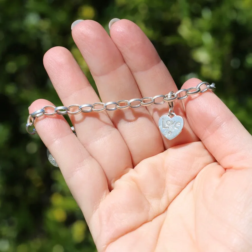 Delicate Thomas Sabo Charm Bracelet with Love Heart Charm, Sterling Silver