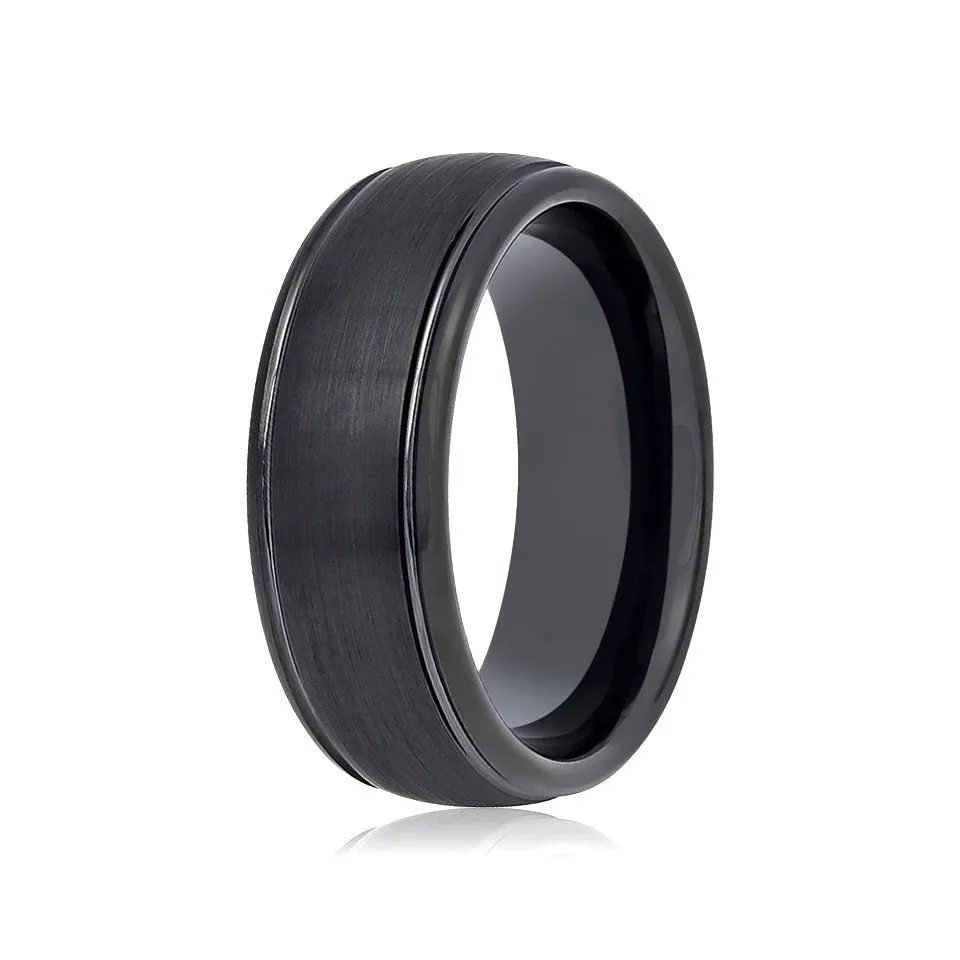 DION | Tungsten Ring Black Domed