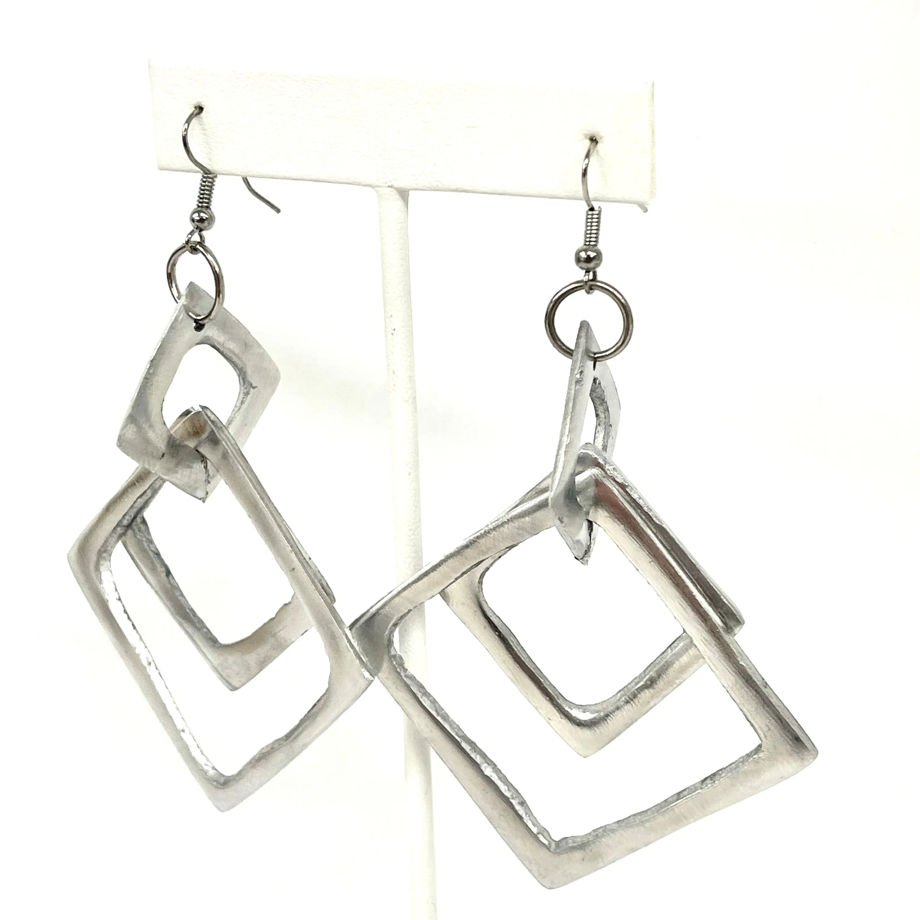 Double Square Hanging Earrings