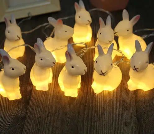 Easter Party Decorations Bunny Eggs and Rabbits LED String Lights