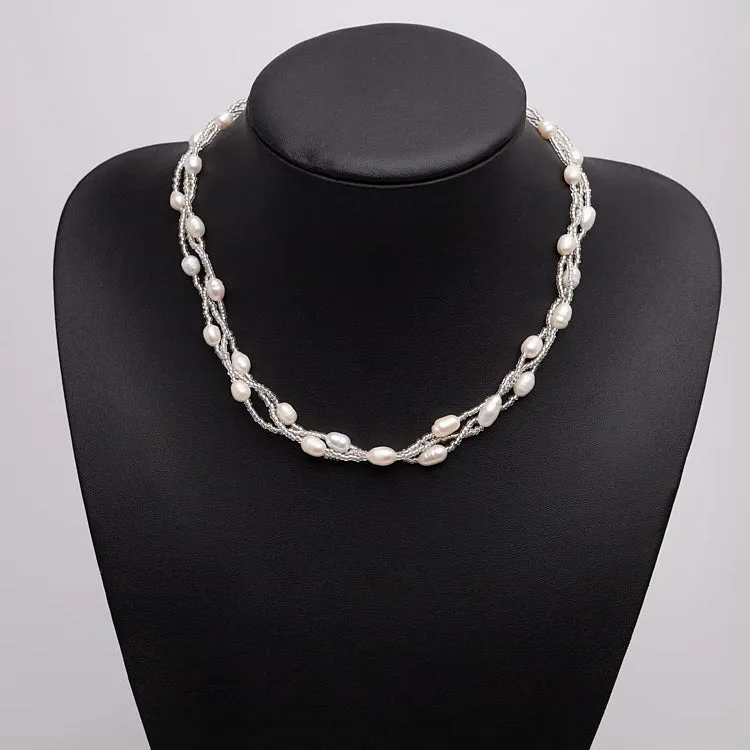 Elegant Women's White Pearl Necklace