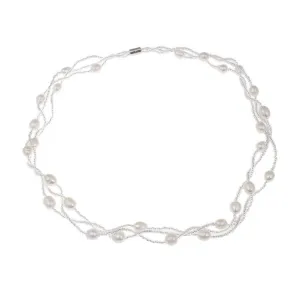 Elegant Women's White Pearl Necklace