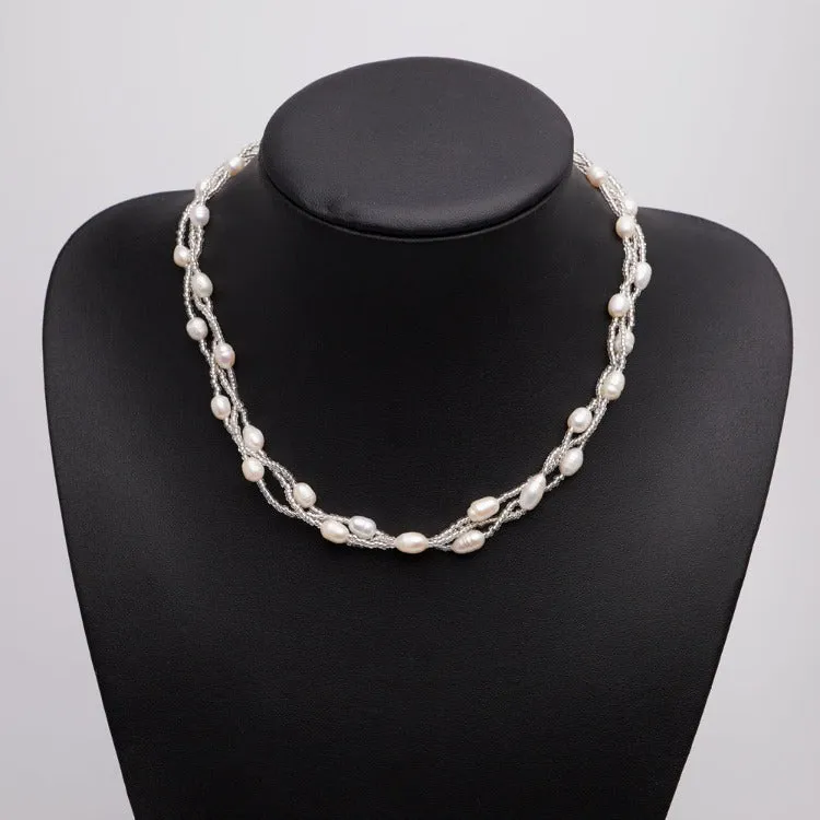 Elegant Women's White Pearl Necklace