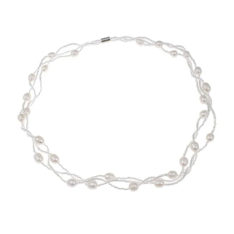 Elegant Women's White Pearl Necklace