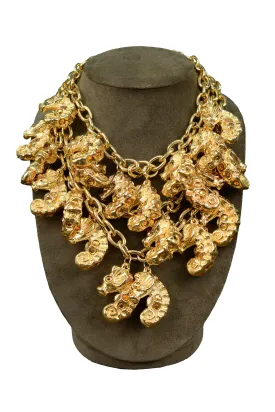 ESCADA GOLD SEAHORSE STATEMENT NECKLACE