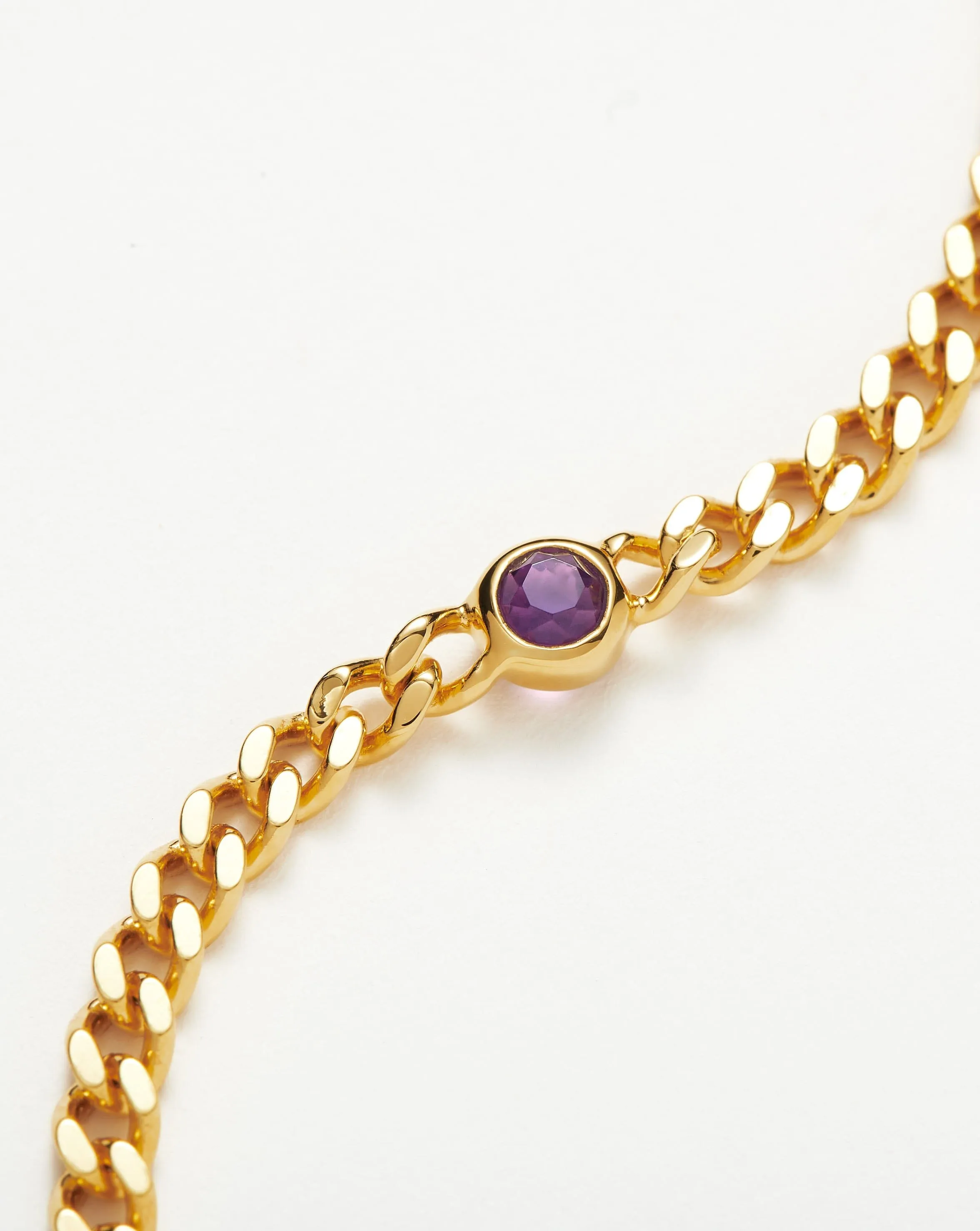 February Birthstone Chain Bracelet | 18ct Gold Plated Vermeil/Amethyst