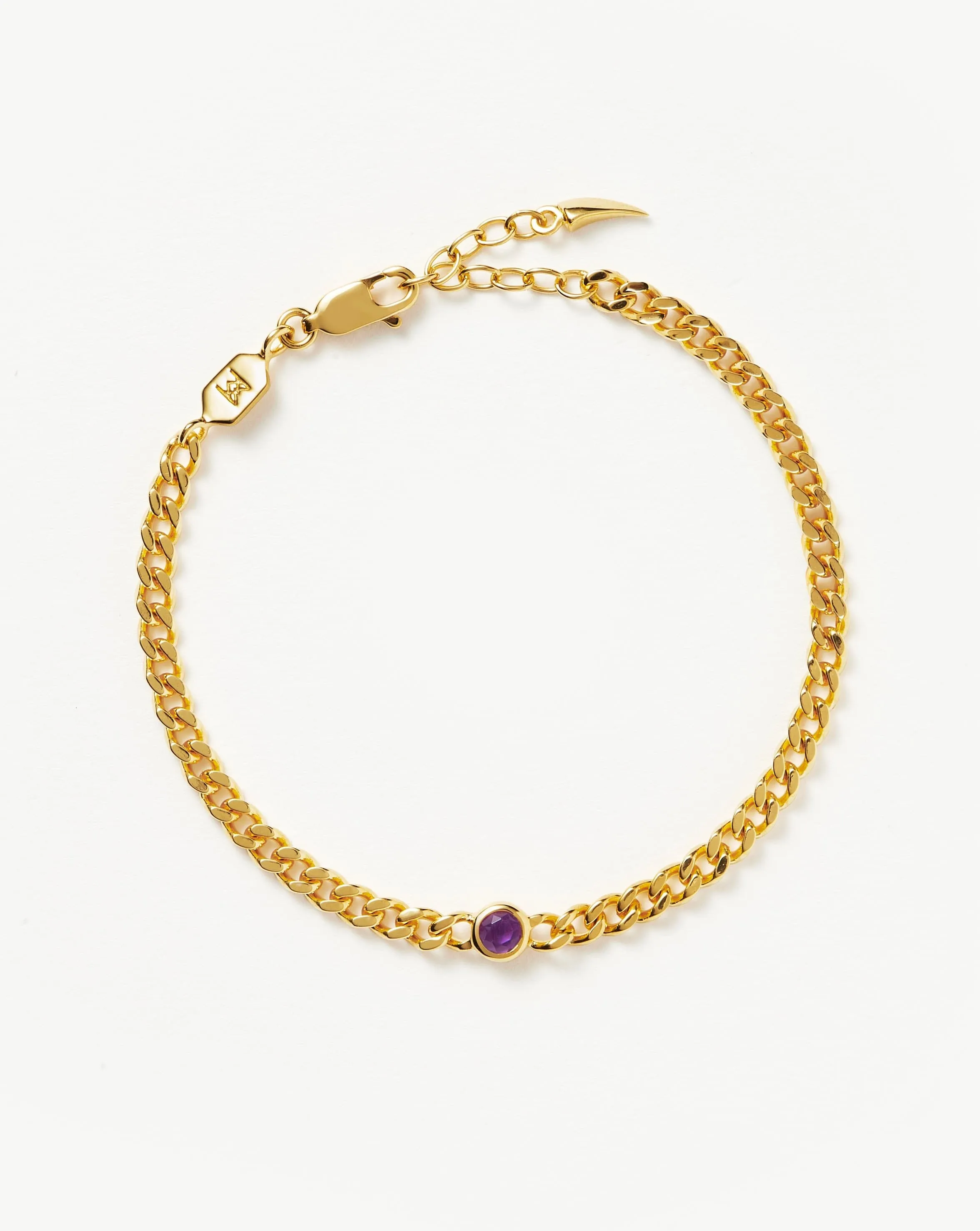 February Birthstone Chain Bracelet | 18ct Gold Plated Vermeil/Amethyst