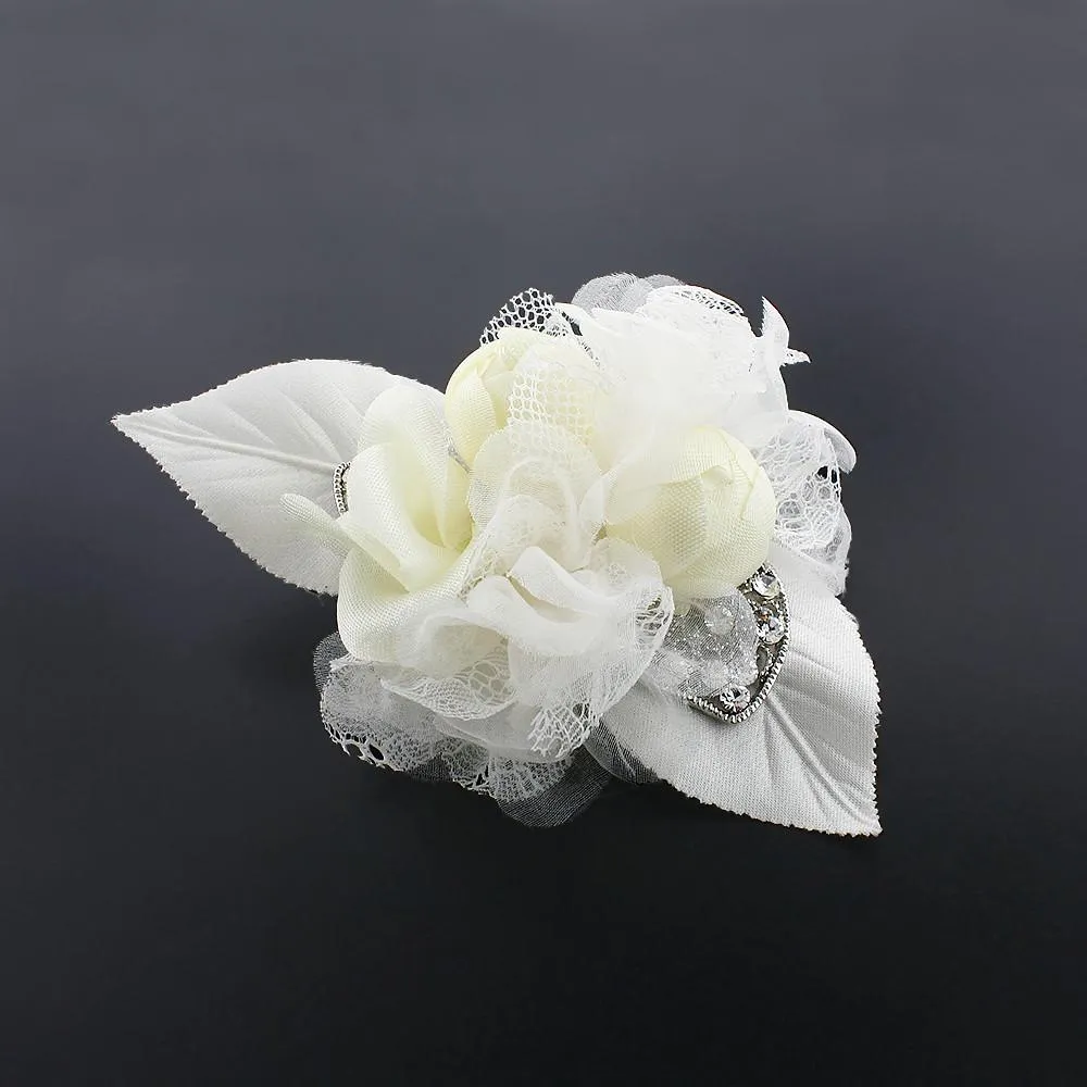 Floral Hairclip with Crystal Accents