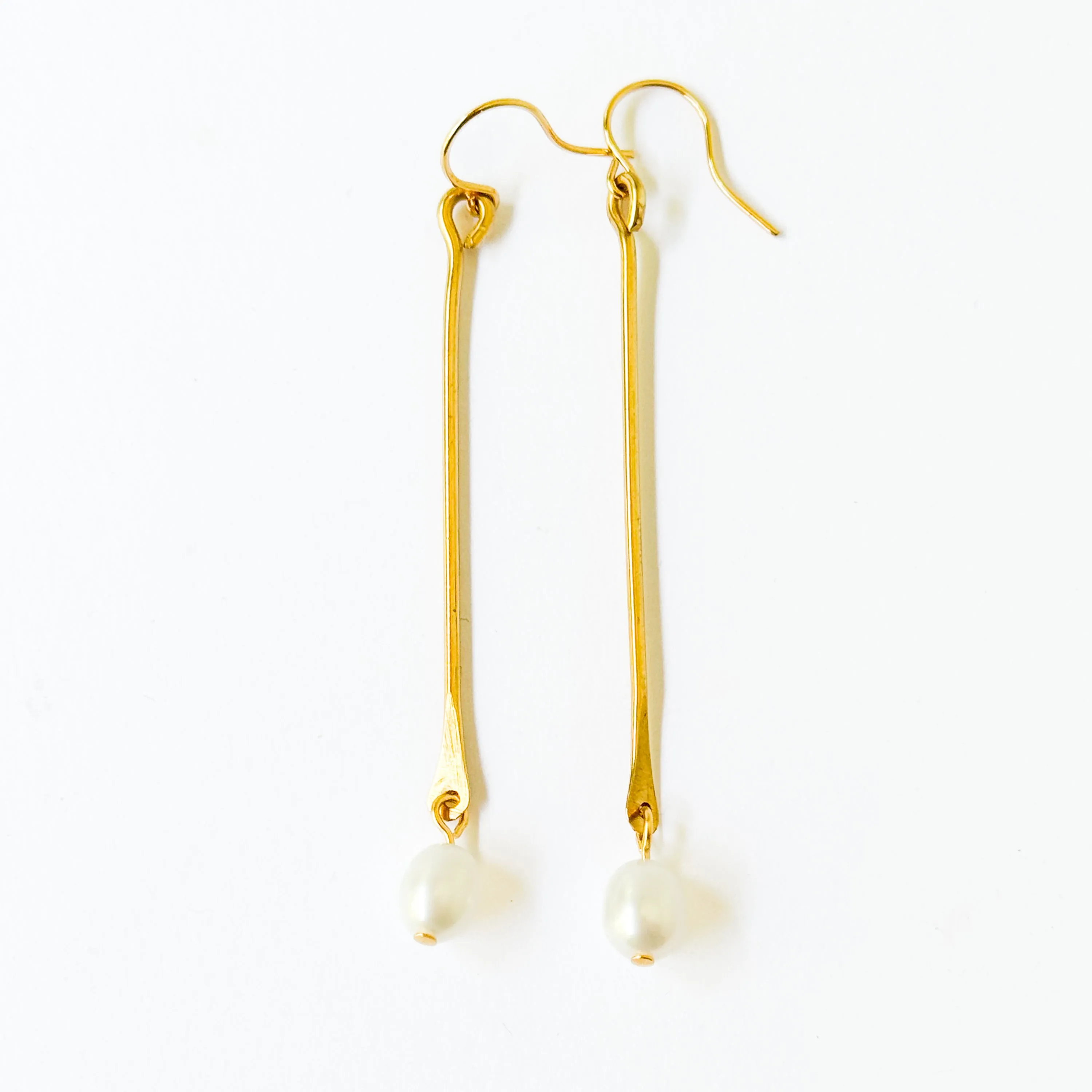 Freshwater Pearl Stick Earrings, Minimalist Pearl Earrings