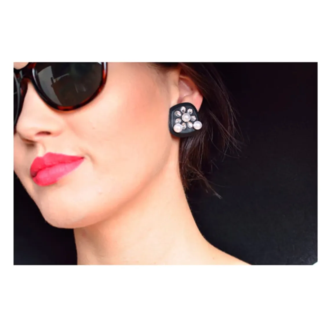 Holly Oversized Black Earrings Inspired By BAT