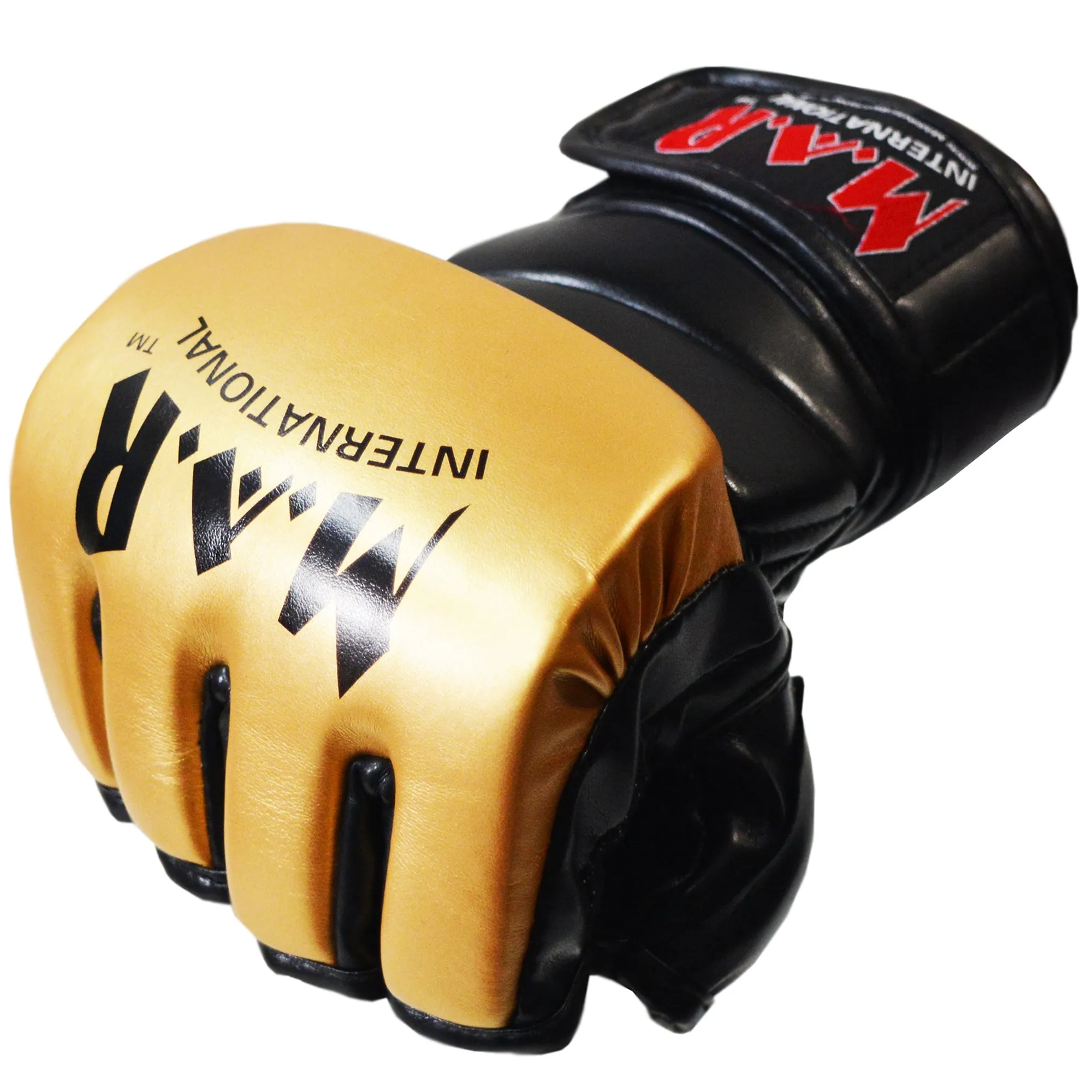 MAR-234C Gold/Black Synthetic Leather MMA Gloves