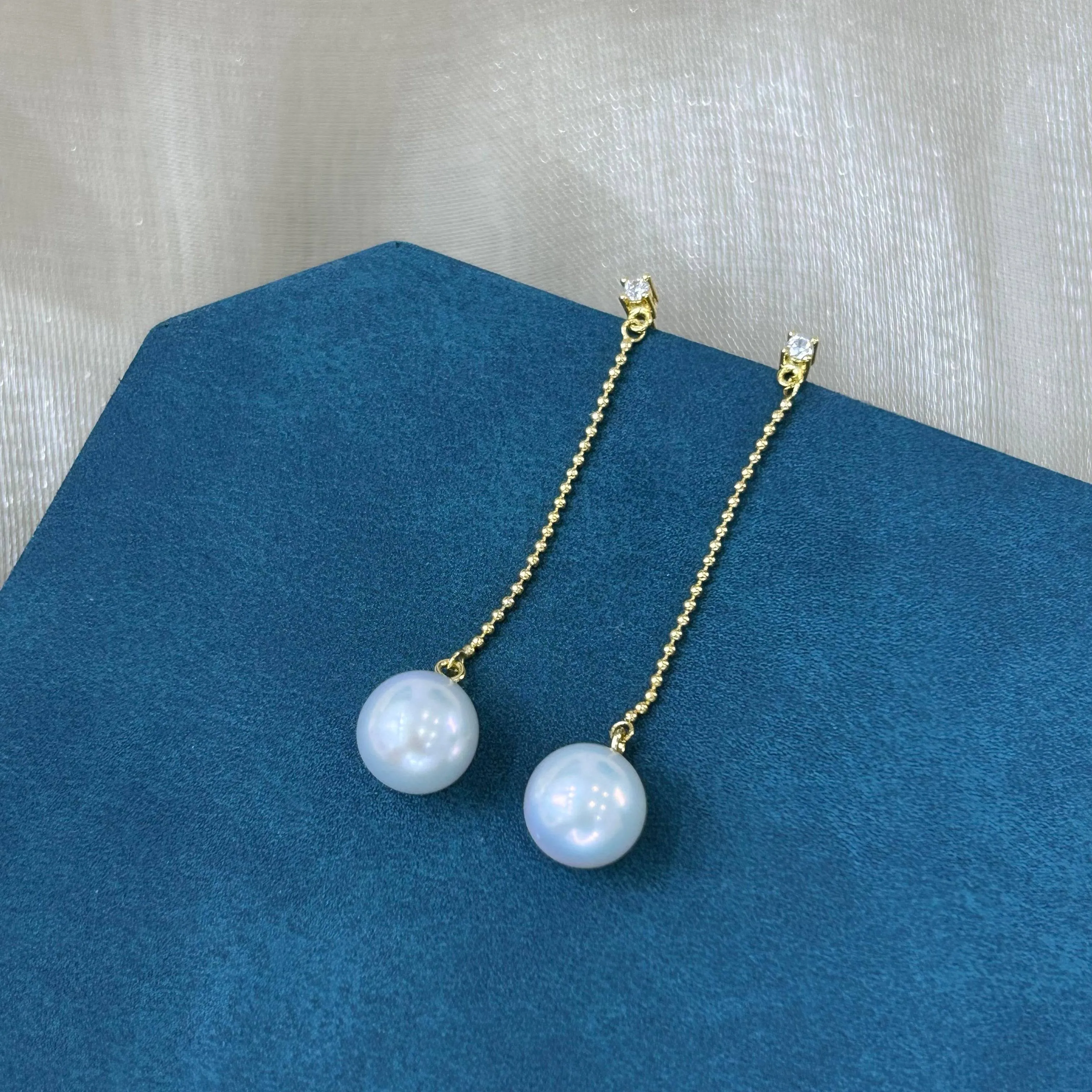 Natural Freshwater Pearl Long Earrings