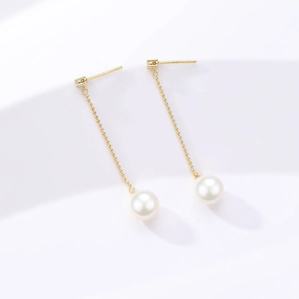 Natural Freshwater Pearl Long Earrings