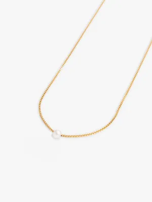 Necklace Facet Square Pearl