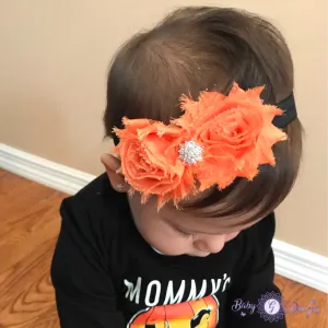 Orange Shabby headband