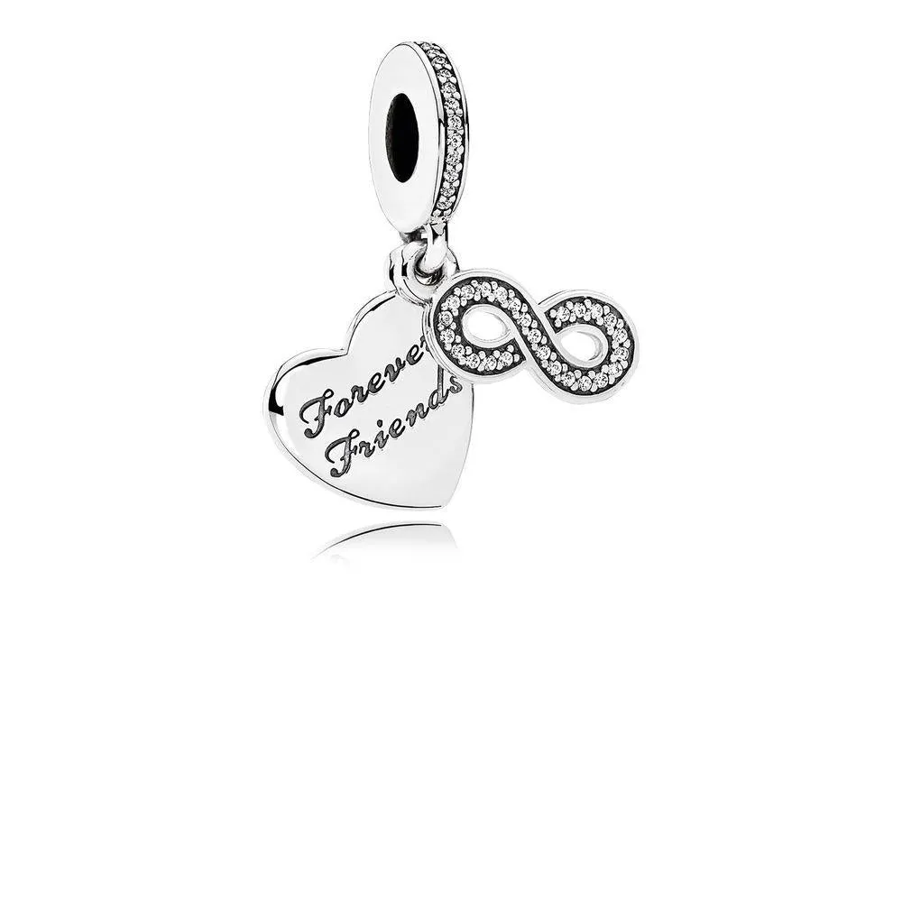 Pandora Forever Friends Heart Dangle Charm #791948CZ