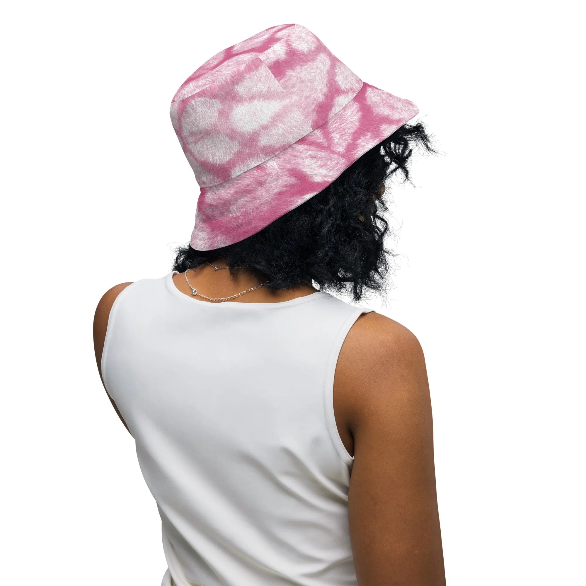 Pink Animal Stylish Print Bucket Hat, lioness-love