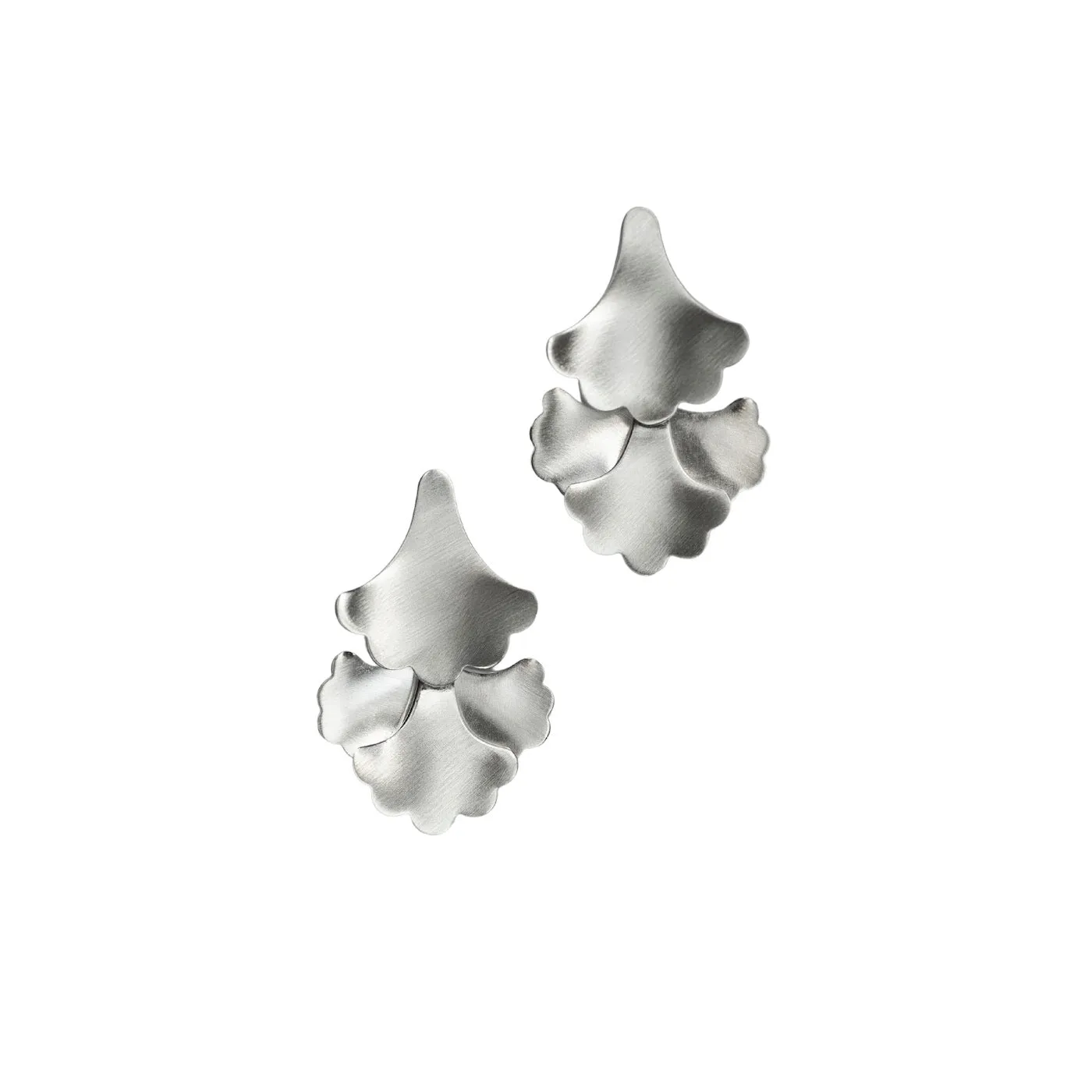 Plume Small Fan Earrings - Silver