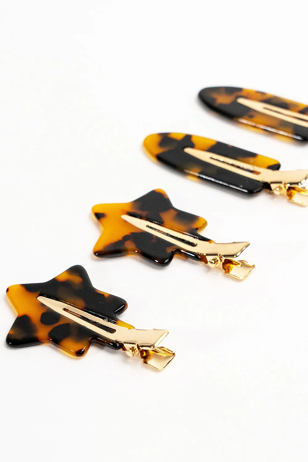 Resin Styling Clips in Brown Tortoiseshell