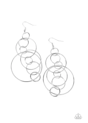 Running Circles Around You Silver Earrings  - Paparazzi Accessories