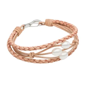 Tan Braided Scatter Bracelet