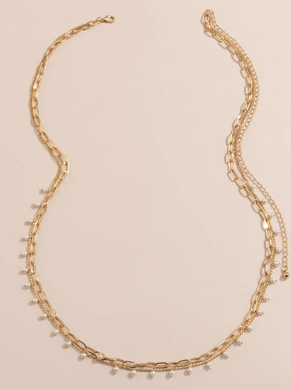 Urban Geometric Pearl Waist Chain Accessories