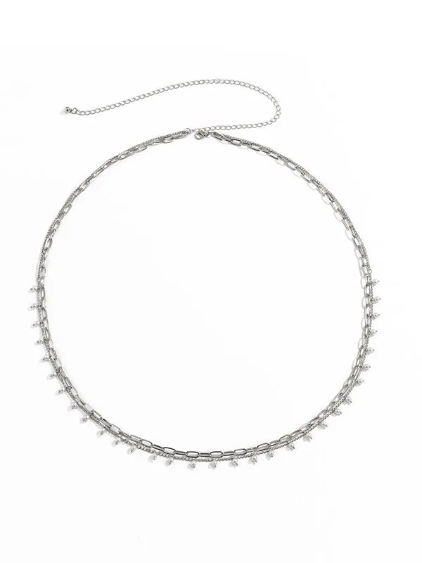 Urban Geometric Pearl Waist Chain Accessories