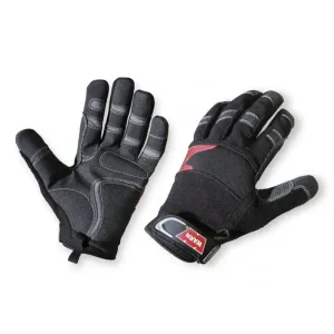 Warn Synthetic Leather Winch Gloves with Kevlar | Large or Extra Large