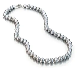 Women's Pearl Necklace 8-9mm Grey Freshwater Pearl Necklace